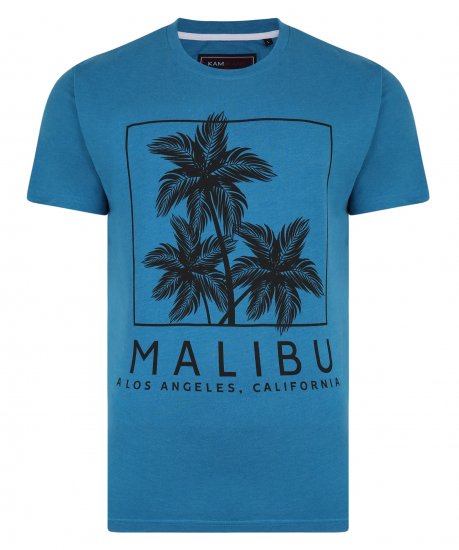 Kam Jeans Malibu Crew Neck Tee Turk Blue - T-krekli - T-krekli - 2XL-14XL