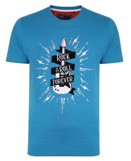 Kam Jeans 5337 Rock & Roll Tee Blue - T-krekli - T-krekli - 2XL-14XL