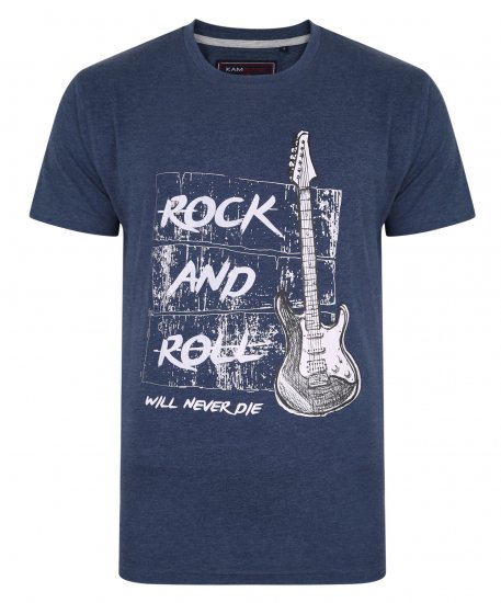 Kam Jeans 5338 Rock And Roll Tee Blue - T-krekli - T-krekli - 2XL-14XL
