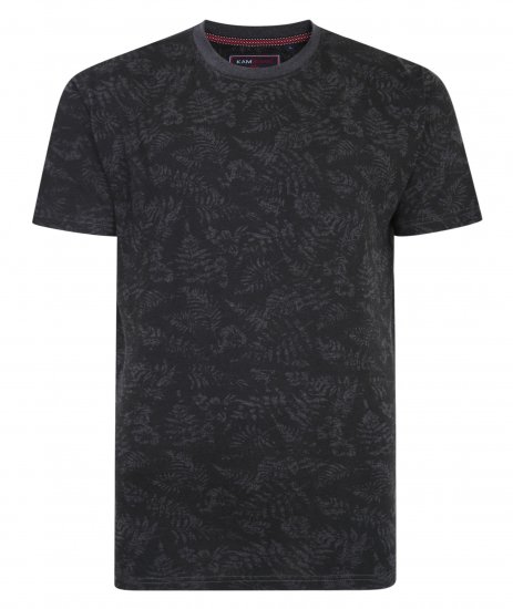 Kam Jeans 5345 Leaf Tee Charcoal - T-krekli - T-krekli - 2XL-14XL