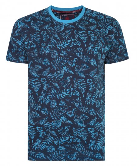 Kam Jeans 5345 Leaf Tee Blue - T-krekli - T-krekli - 2XL-14XL