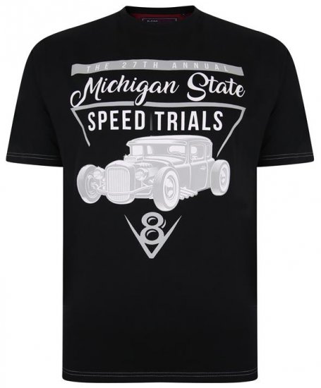 Kam Jeans 5352 Michigan State T-shirt Black - T-krekli - T-krekli - 2XL-14XL