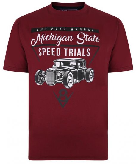 Kam Jeans 5352 Michigan State T-shirt Burgundy - T-krekli - T-krekli - 2XL-14XL