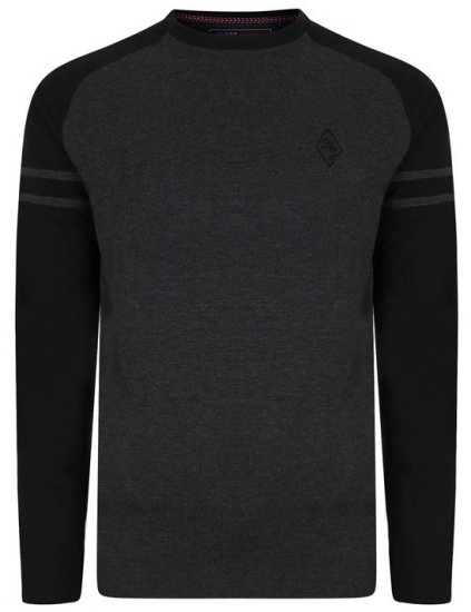 Kam Jeans 5359 LS Raglan Baseball Top Charcoal - T-krekli - T-krekli - 2XL-14XL