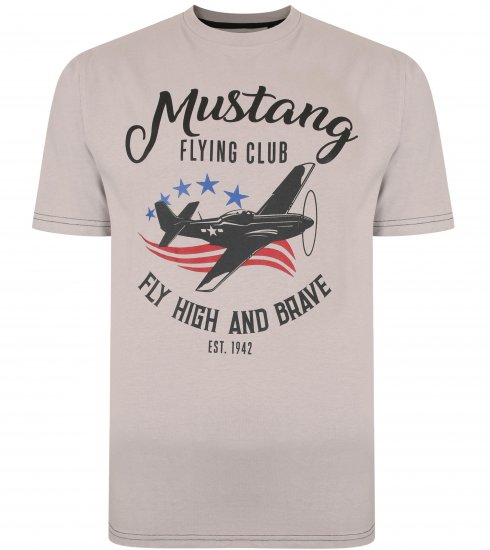 Kam Jeans Mustang Flying Club T-shirt Ash - T-krekli - T-krekli - 2XL-14XL