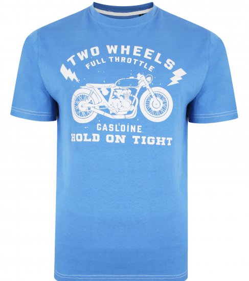 Kam Jeans 5371 Motorbike Print T-shirt Blue - T-krekli - T-krekli - 2XL-14XL