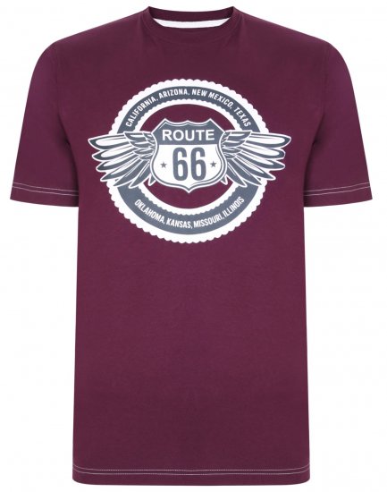 Kam Jeans 5388 Route 66 T-Shirt Purple - T-krekli - T-krekli - 2XL-14XL
