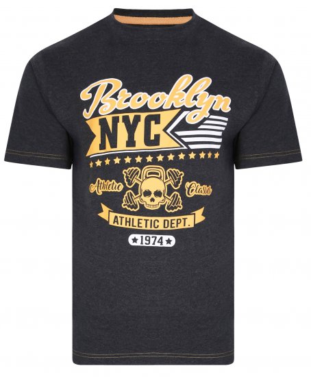 Kam Jeans 5389 Brooklyn NYC T-Shirt Charcoal - T-krekli - T-krekli - 2XL-14XL