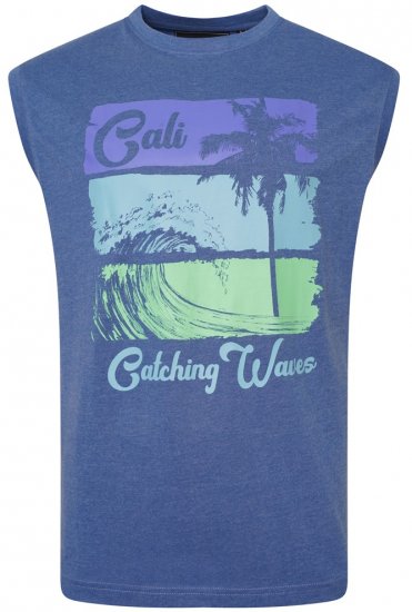 Kam Jeans 5397 California Sleeveless Tee Blue Marl - T-krekli - T-krekli - 2XL-14XL