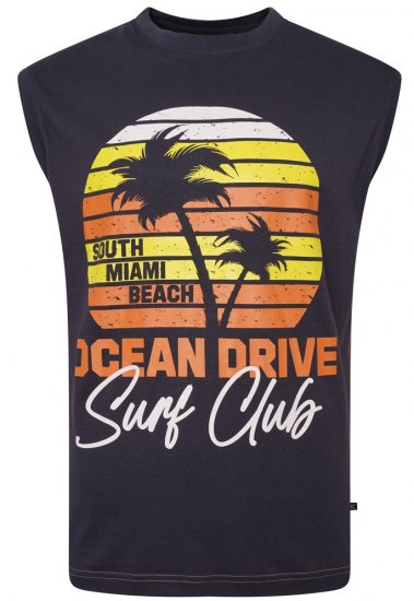 Kam Jeans 5398 Miami Beach Sleeveless Tee Indigo - T-krekli - T-krekli - 2XL-14XL