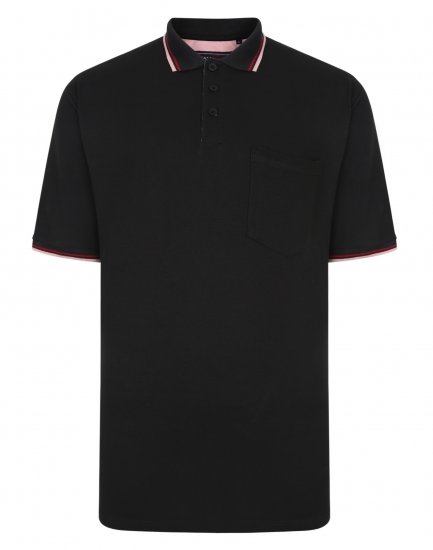 Kam Jeans Polo with Pocket Black - Polo krekli - Polo krekli - 2XL-8XL