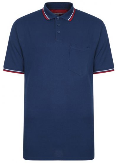 Kam Jeans 5400B Tipped Polo with Pocket Insignia Blue - Polo krekli - Polo krekli - 2XL-8XL