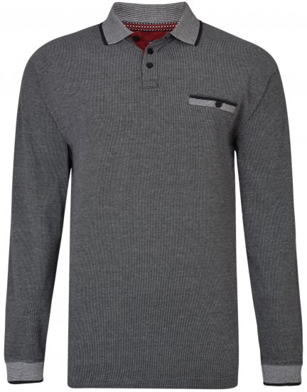 Kam Jeans 5429 Long Sleeve Polo Black - Polo krekli - Polo krekli - 2XL-8XL