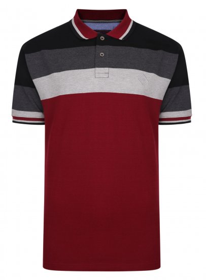 Kam Jeans Contrast Stripe Polo Grey - Polo krekli - Polo krekli - 2XL-8XL