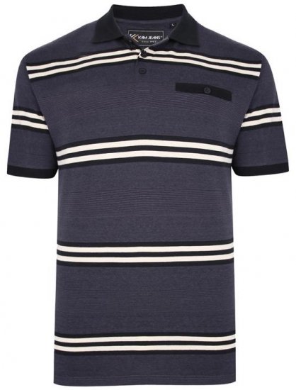 Kam Jeans 5452 Yarn Dye Srtipe Polo Charcoal - Polo krekli - Polo krekli - 2XL-8XL