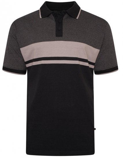 Kam Jeans 5462 Dobby Weave Polo Black - Polo krekli - Polo krekli - 2XL-8XL