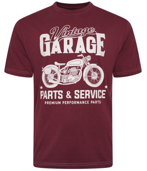 Kam Jeans 5702 Vintage Print T-Shirt Plum - T-krekli - T-krekli - 2XL-14XL