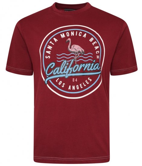 Kam Jeans 5707 Santa Monica Tee Burgundy - T-krekli - T-krekli - 2XL-14XL