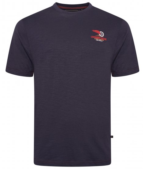 Kam Jeans 5710 Legendary Racing Slub Tee With Back Print Navy - T-krekli - T-krekli - 2XL-14XL