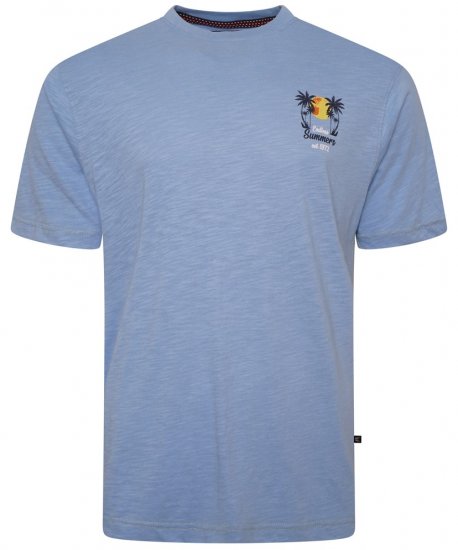 Kam Jeans 5711 Endless Summers Slub Tee With Back Print Blue - T-krekli - T-krekli - 2XL-14XL