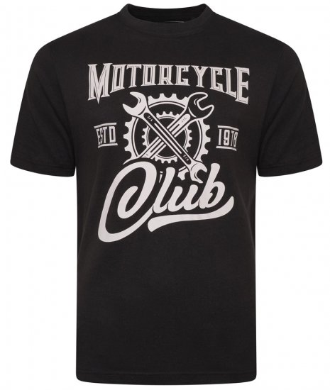 Kam Jeans 5712 Twin Pack Motorcycle/Cycle Print Tee Black and Navy - T-krekli - T-krekli - 2XL-14XL
