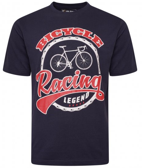 Kam Jeans 5712 Twin Pack Motorcycle/Cycle Print Tee Black and Navy - T-krekli - T-krekli - 2XL-14XL