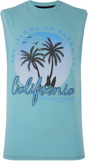 Kam Jeans 5727 California Paradise Sleeveless T-Shirt Light Blue - T-krekli - T-krekli - 2XL-14XL