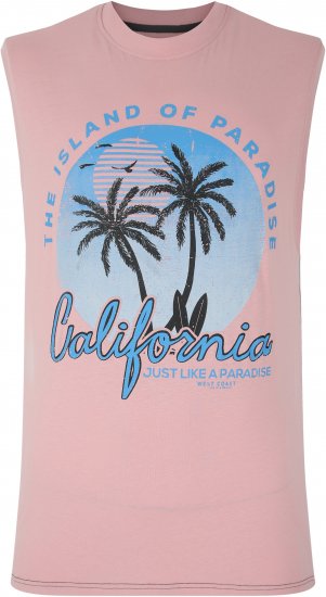 Kam Jeans 5727 California Paradise Sleeveless T-Shirt Pink - T-krekli - T-krekli - 2XL-14XL