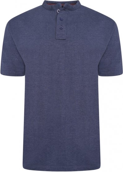 Kam Jeans 5744 Textured Jersey Grandad Top Indigo - Polo krekli - Polo krekli - 2XL-8XL