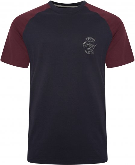 Kam Jeans 5747 Raglan T-Shirt with Print Navy - T-krekli - T-krekli - 2XL-14XL