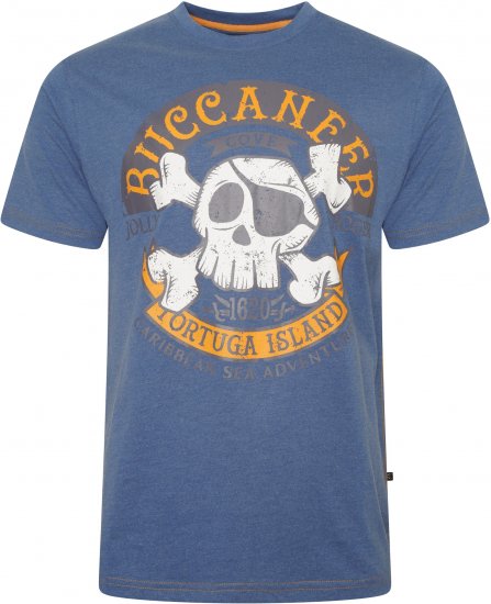 Kam Jeans 5753 Buccaneer Print T-Shirt Blue - T-krekli - T-krekli - 2XL-14XL