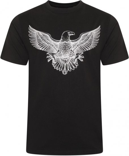Kam Jeans 5758 Eagle Print T-Shirt Black - T-krekli - T-krekli - 2XL-14XL