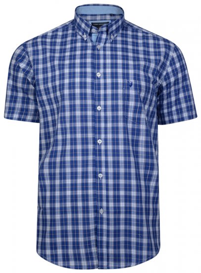 Kam Jeans 6155 Short Sleeve Check Shirt Blue - Krekli - Krekli - 2XL-8XL