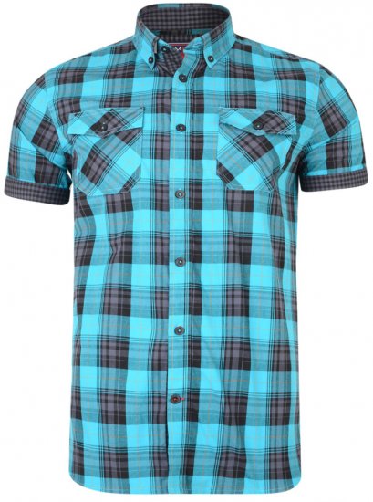 Kam Jeans 6184 Short Sleeve Shirt Teal - Krekli - Krekli - 2XL-8XL