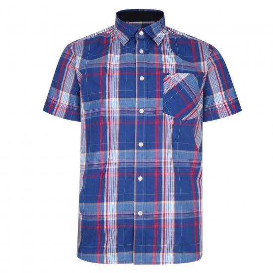 Kam Jeans 6202 Casual Check Shirt Blue - Krekli - Krekli - 2XL-8XL