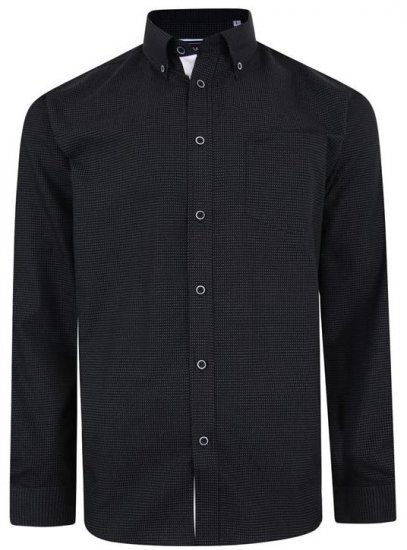 Kam Jeans 6210 LS Dobby Stitch Shirt Black - Krekli - Krekli - 2XL-8XL