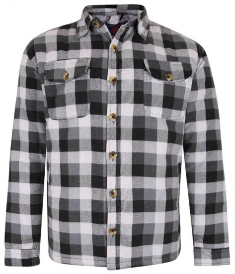 Kam Jeans 6213 Sherpa Lined Flannel Shirt Black - Krekli - Krekli - 2XL-8XL