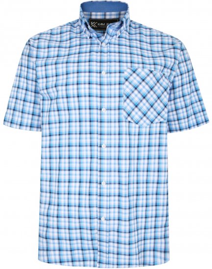 Kam Jeans 6214 Check Shirt Blue - Krekli - Krekli - 2XL-8XL