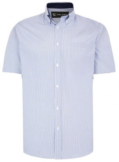 Kam Jeans 6218 SS Casual Stripe Shirt Navy - Krekli - Krekli - 2XL-8XL