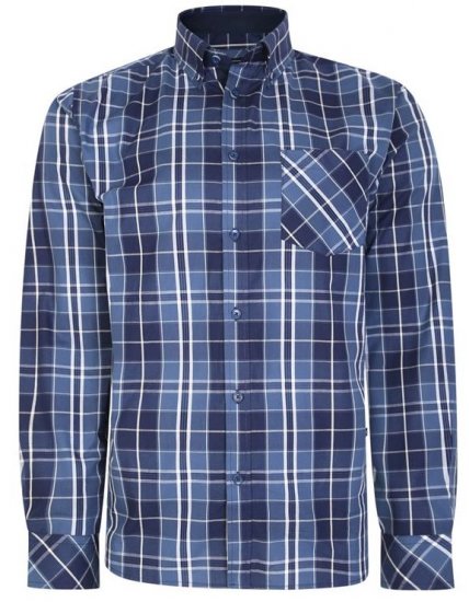 Kam Jeans 6221 Casual Checked Shirt Indigo - Krekli - Krekli - 2XL-8XL