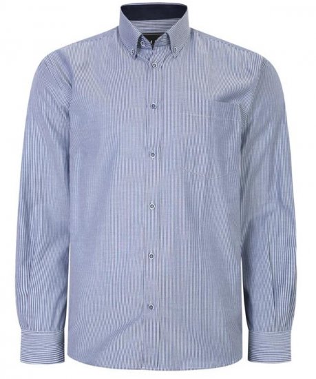 Kam Jeans 6224 LS Mini Stripe Shirt Navy - Krekli - Krekli - 2XL-8XL