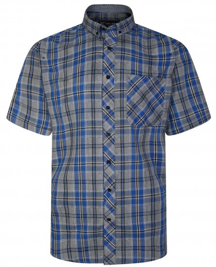 Kam Jeans 6241 SS Check Shirt Blue - Krekli - Krekli - 2XL-8XL