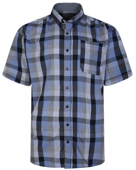 Kam Jeans 6242 Casual Checked Shirt Blue - Krekli - Krekli - 2XL-8XL