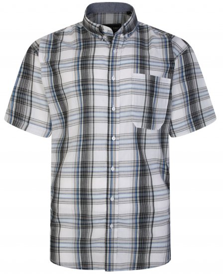 Kam Jeans 6243 SS Check Shirt Navy - Krekli - Krekli - 2XL-8XL