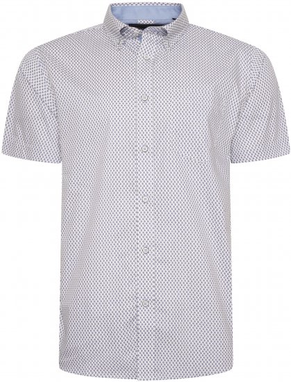 Kam Jeans 6279 All Over Geo Print Shirt White - Krekli - Krekli - 2XL-8XL