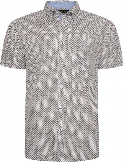 Kam Jeans 6281 All Over Geo Print Shirt White - Krekli - Krekli - 2XL-8XL