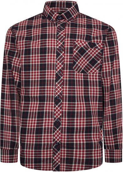 Kam Jeans 6301 LS Casual Check Shirt Red - Krekli - Krekli - 2XL-8XL