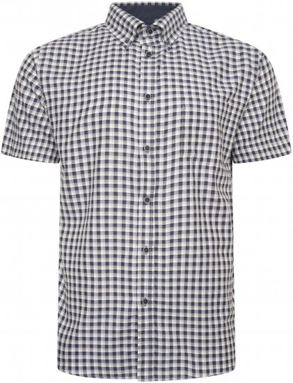 Kam Jeans 6302 Casual Gingham Check Shirt Blue - Krekli - Krekli - 2XL-8XL
