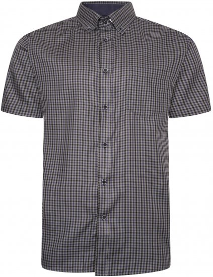 Kam Jeans 6302 Casual Gingham Check Shirt Charcoal - Krekli - Krekli - 2XL-8XL