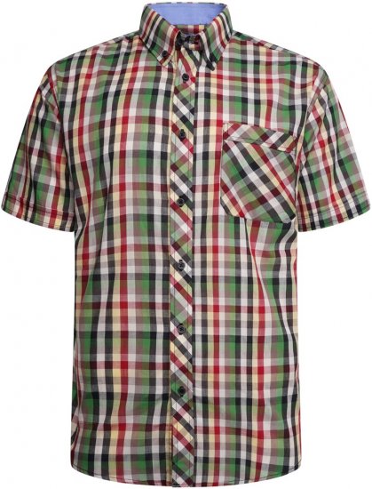 Kam Jeans 6310 Casual Check Short Sleeve Shirt Multi-Colored - Krekli - Krekli - 2XL-8XL